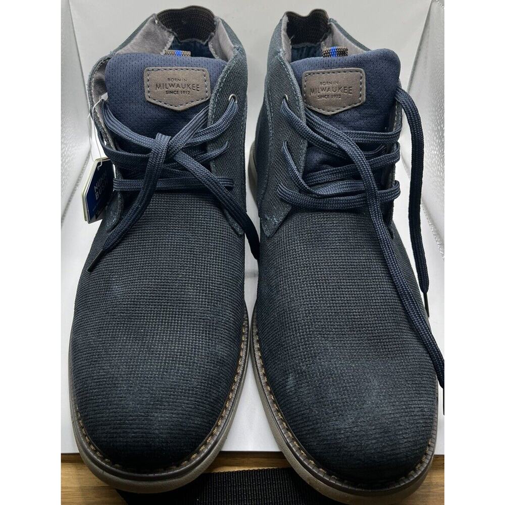 Men's Nunn Bush Otto Plain Toe Chukka Boot Dress Shoes Navy 84987-410 Size 12